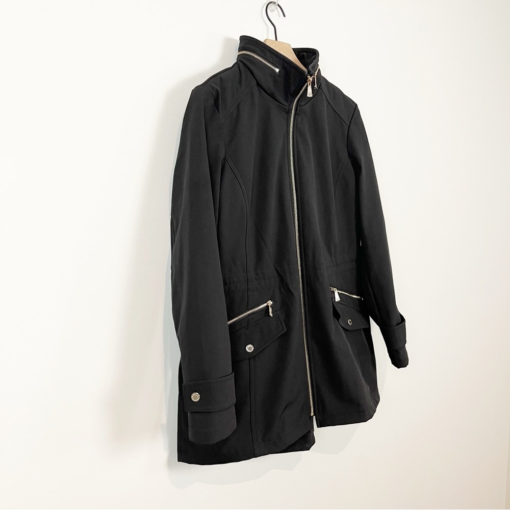 New Dennis Basso Water Resistant Bonded Jacket with Hidden Hood - Picture 5 of 15